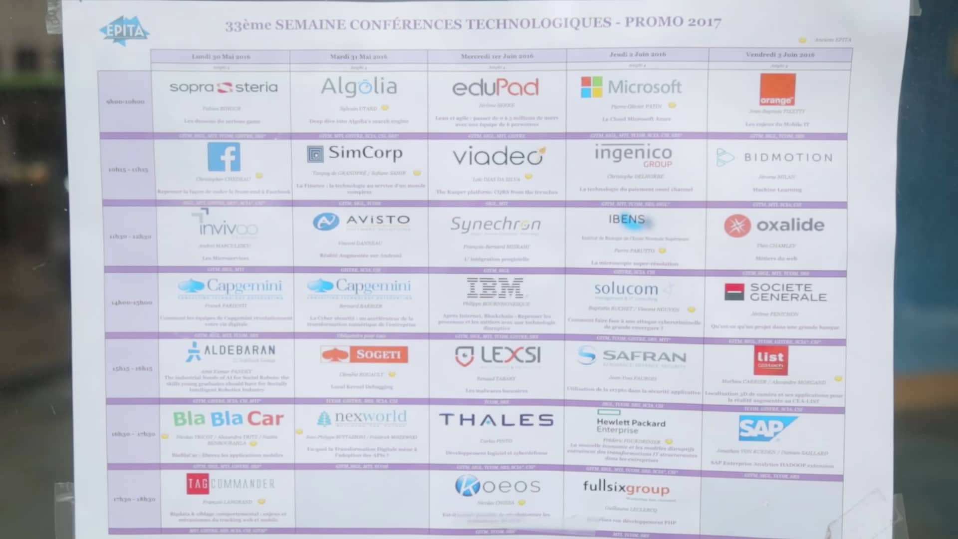 Semaine de conférences technologiques 2016