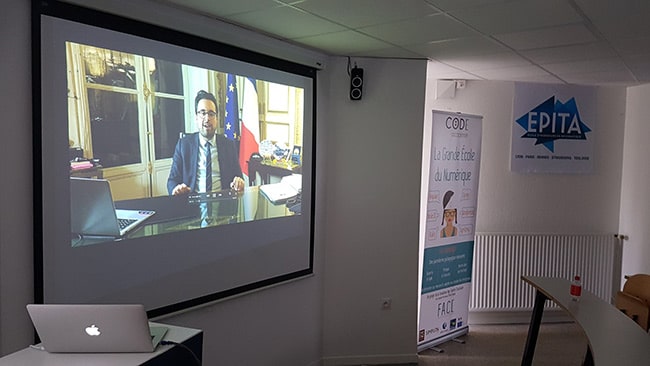 Lancement par Mounir Mahjoubi du 1er hackathon à l’EPITA Rennes