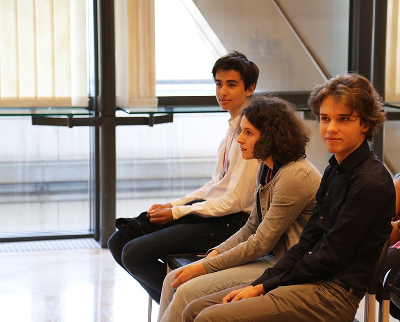 Trois membres de l'équipe des eJOI 2019 : Pablo Rey, Alice Tosel et Victor Zablocki