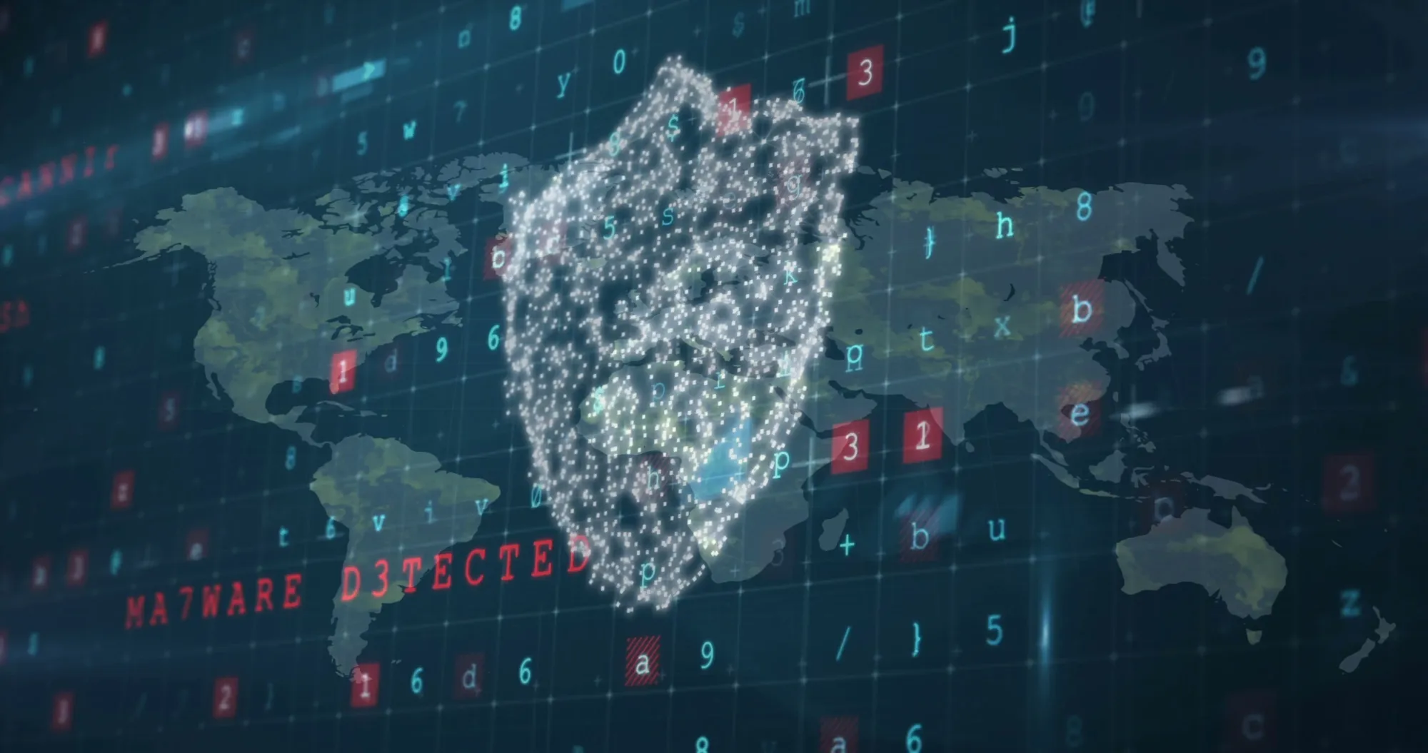 Carte mondiale avec protection numérique.