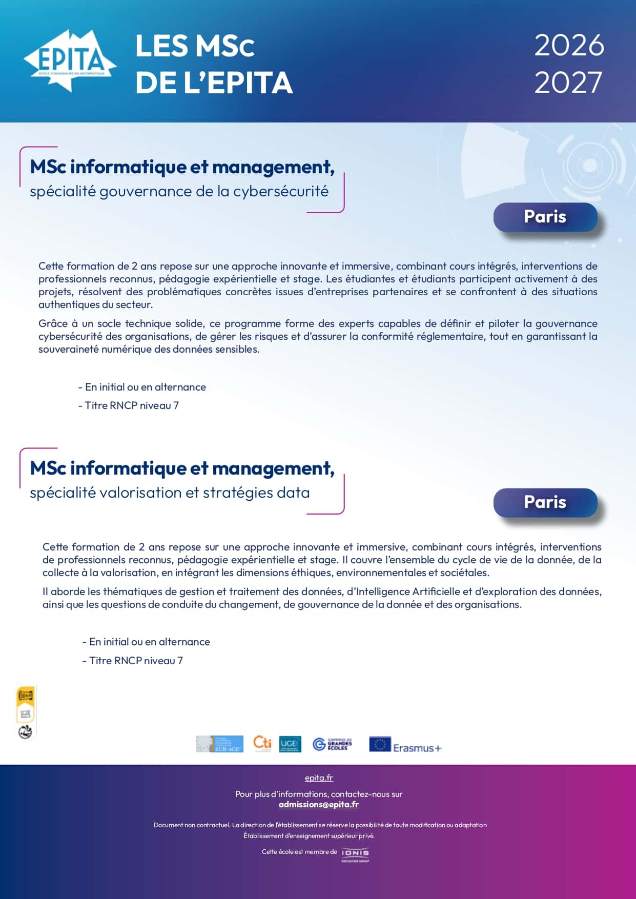 Documentation MSc - 2026-2027